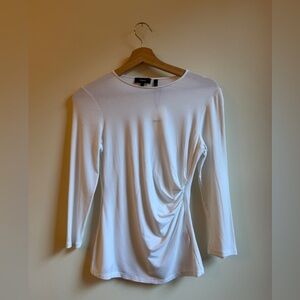 NWT Theory White Ruched Long Sleeve Top - Size Small